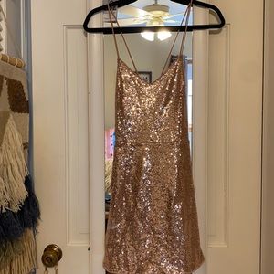 Pink and sparkly mini dress!